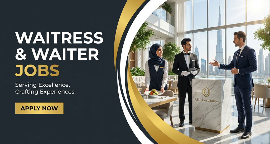 Urgent Waitress/Waiter Jobs in Dubai-Sharjah & Across the UAE